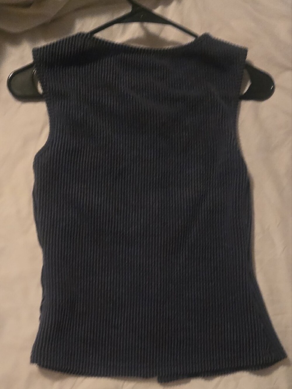Cider Navy Ribbed Button-Front Tank Top - Picture 3 of 3